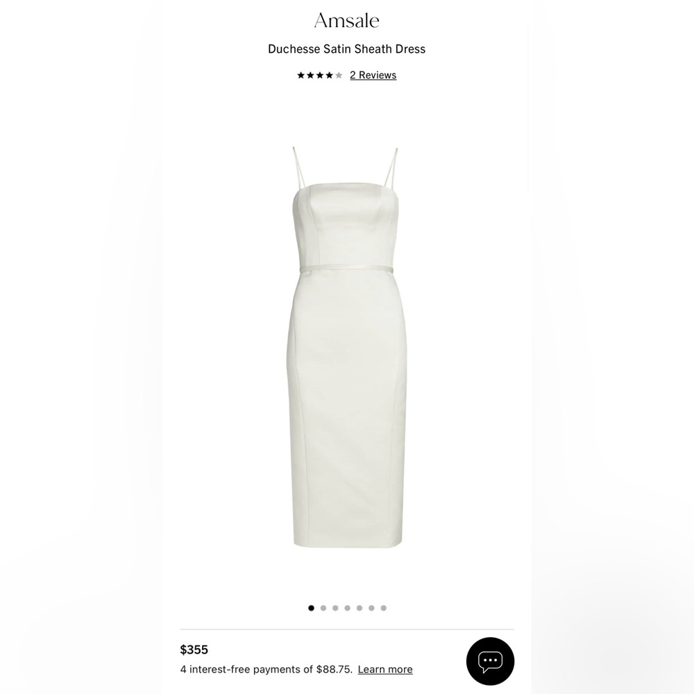 Amsale Duchess Sheath Satin Dress Size 4